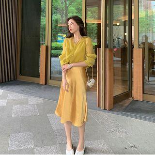 Set: Long-sleeve Shirt + Spaghetti Strap Top