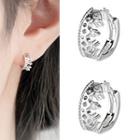 Rhinestone Alloy Crown Earring 1 Pair - Silver - One Size