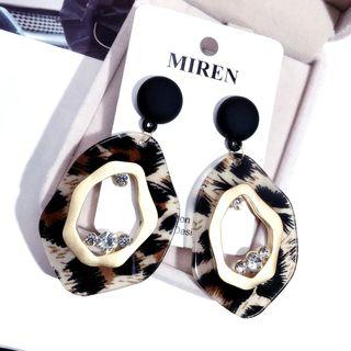 Rhinestone Irregular Acetate Dangle Earring 1 Pair - As Shown In Figure - One Size