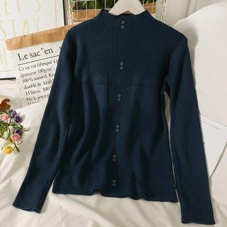 Mock-neck Skinny Knit Top In 8 Colors