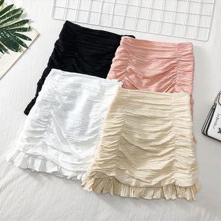 High-waist Ruched Pencil Skirt