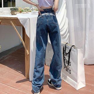 Lettering Wide Leg Jeans (various Designs)
