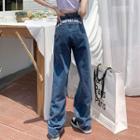 Lettering Wide Leg Jeans (various Designs)