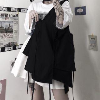 Irregular Canvas Tote Bag Black - One Size