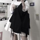 Irregular Canvas Tote Bag Black - One Size
