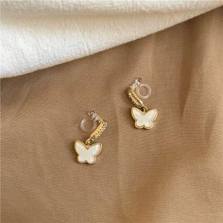 Butterfly Rhinestone Alloy Dangle Earring