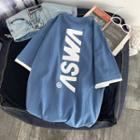 Mock Two Piece Round Neck Short Sleeve T-shirt