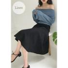 Linen Blend Flare Long Skirt
