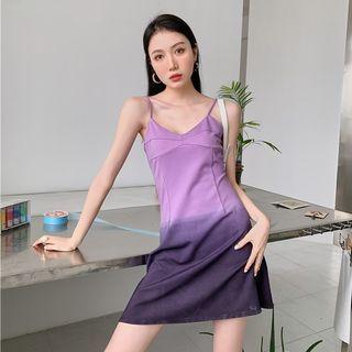 Spaghetti Strap Ombre A-line Dress