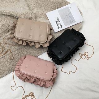 Ruffle-trim Flap Crossbody Bag