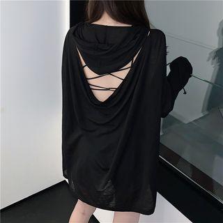 Cutout Back Oversized Hoodie