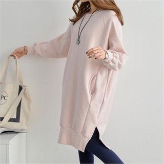 Pocket-side Midi Pullover Dress