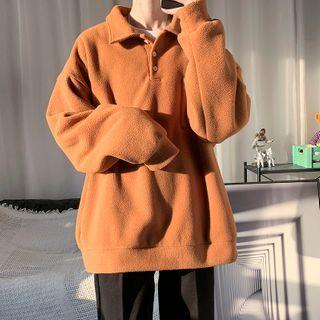 Fleece Henley Polo Sweatshirt