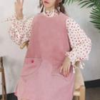 Dotted Blouse / Sleeveless Corduroy A-line Dress