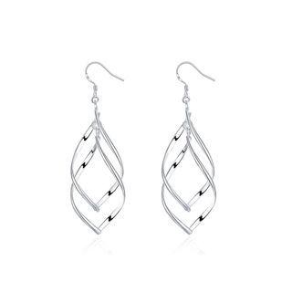 Fashion Banana Leaf Earrings Silver - One Size