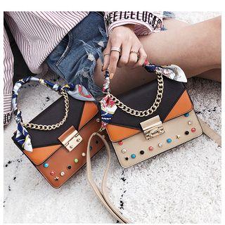 Studded Top Handle Crossbody Bag