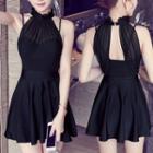 Halter Swim Dress Black - One Size