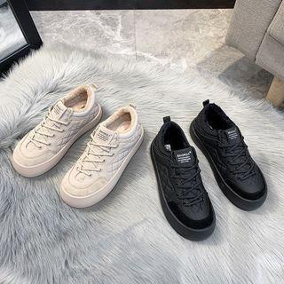 Quilted Platform Lace-up Sneakers