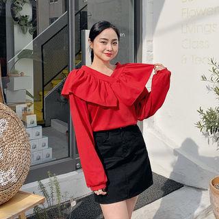 V-neck Capelet Pullover