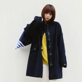 Funnel-neck Drawstring-waist Parka