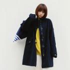 Funnel-neck Drawstring-waist Parka