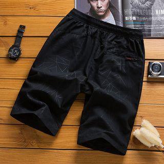 Print Drawstring Shorts
