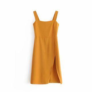Sleeveless Slit Mini A-line Dress