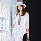 Print One-button Blazer / Dress Pants / Set