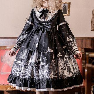 Long-sleeve Graphic Print Lolita Dress