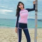 Set: Two-tone Rash Guard + Swim Bottom + Shorts + Pants