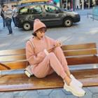 Set : Mock Two-piece Long-sleeve Sweatshirt + Sweatpants