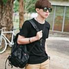 Plain Round-neck Short-sleeve T-shirt