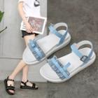 Ruffled Ankle-strap Flat Sandals