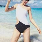 Cutout Colour Block Swimsuit