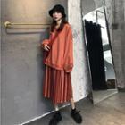 Sweatshirt / Sleeveless Striped Dress