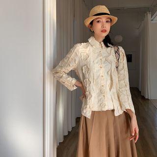 Floral Embroidered Layered Shirt