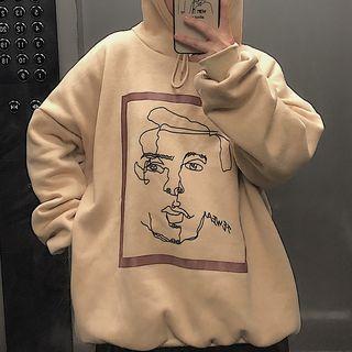 Printed Hoodie Almond - One Size