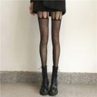 Glitter Cut-out Tights Black - One Size