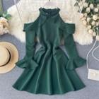Bell-sleeve Halter A-line Dress