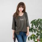 3/4-sleeve Graphic Batwing T-shirt