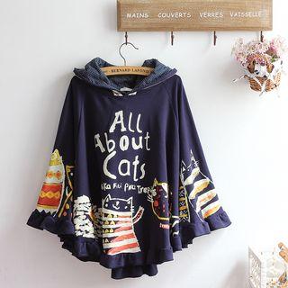 Hooded Printed Cape