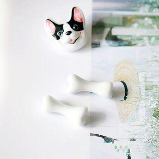Dog Brooch 1 Pcs - White & Black - One Size