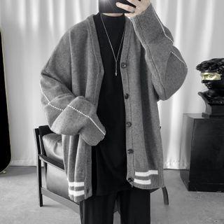 Color-block Single-breasted Cardigan