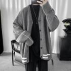 Color-block Single-breasted Cardigan