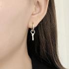 925 Sterling Silver Key & Hoop Dangle Earring Gold - One Size