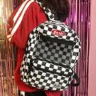 Applique Checker Canvas Backpack