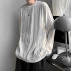 Long-sleeve Wave Pattern T-shirt
