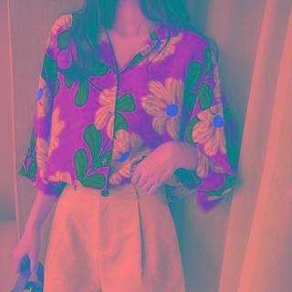 3/4 Sleeve Floral Print Hawaiian Shirt