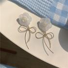 Flower Resin Earring 1 Pair - Flower Resin Earring - White - One Size