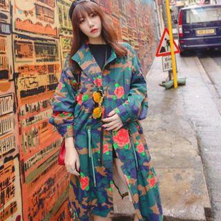 Camouflage Longline Zip Jacket